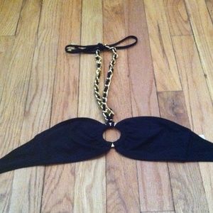 Black MK gold chain bikini top