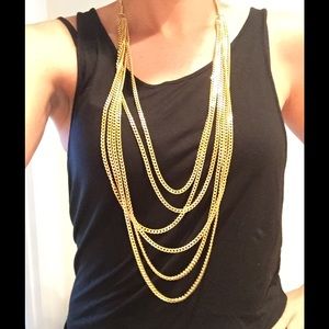 Long gold plated chain necklace NEW