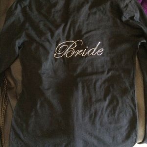 Black thin zip up bride jacket