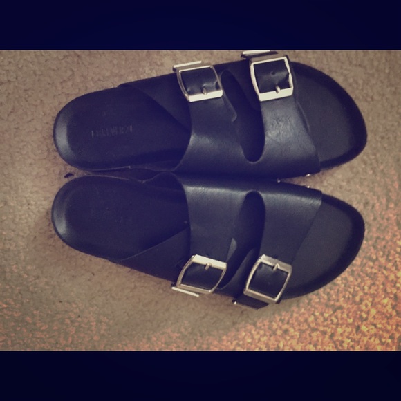 Black "Birkenstock" sandals
