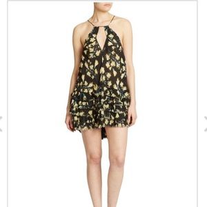 Free People Printed Viole Ruffled Feather Slip