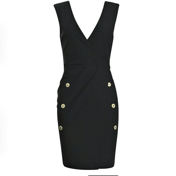 ⭐NEW! Black w/Gold Button Bodycon Dress Size M - Picture 4 of 4