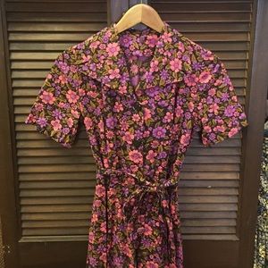Vintage 1960s Floral Shirtwaist Dress