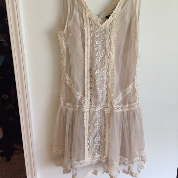 Lace Drop Waist Mini-Dress