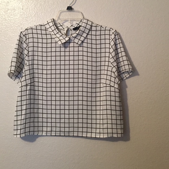 Forever21 Collared grid woven top