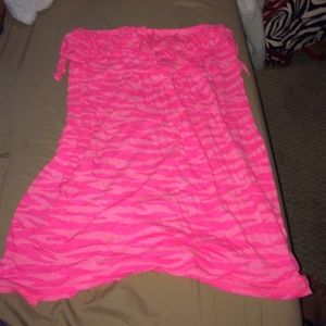 Pink Zebra Print BONGO Bathing Suit Cover Up XL