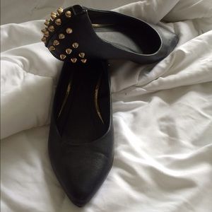 Black studded flats