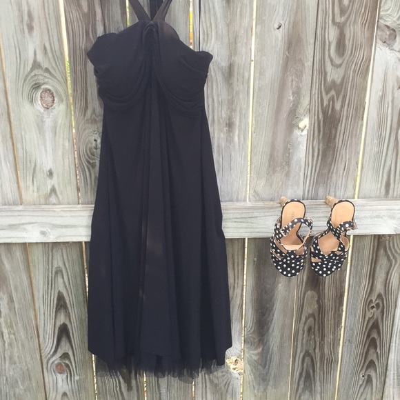 Little black dress with Halter top and tulle