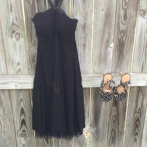 Little black dress with Halter top and tulle