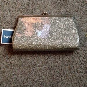 Silver sparkle clutch
