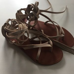 Nude lace up sandals from ASOS
