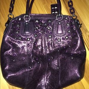 Coach boysenberry studded handbag 15360