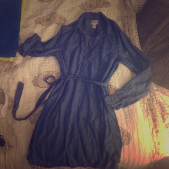 Long denim pullover shirt OR short dress