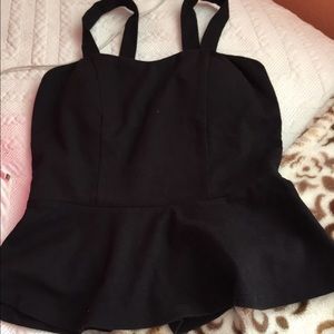 black peplum top