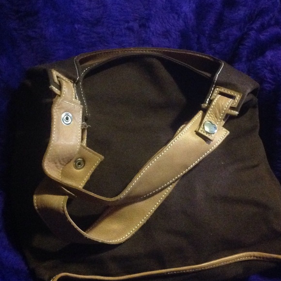 LUMI GENUINE LEATHER AND CANVAS HANDBAG