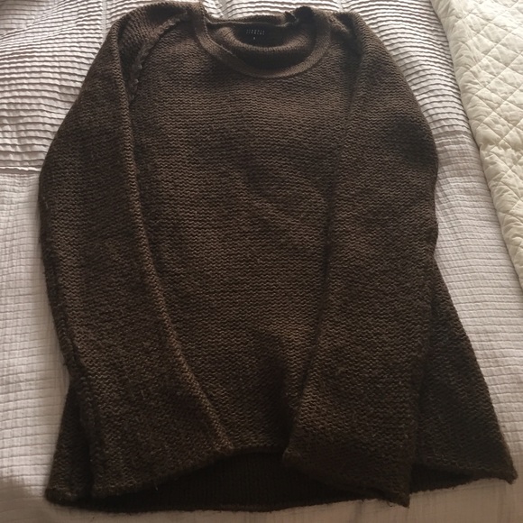 Long brown sweater