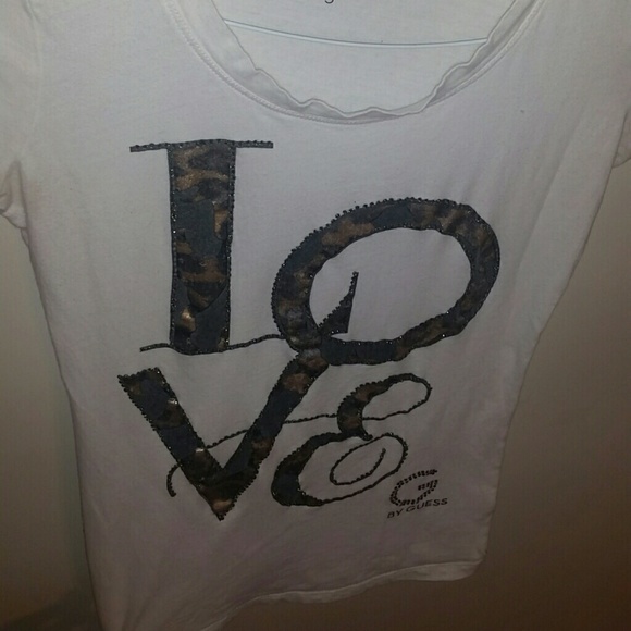 Guess Cheetah and Rhinestone T-Shirt Preowned - Picture 4 of 4