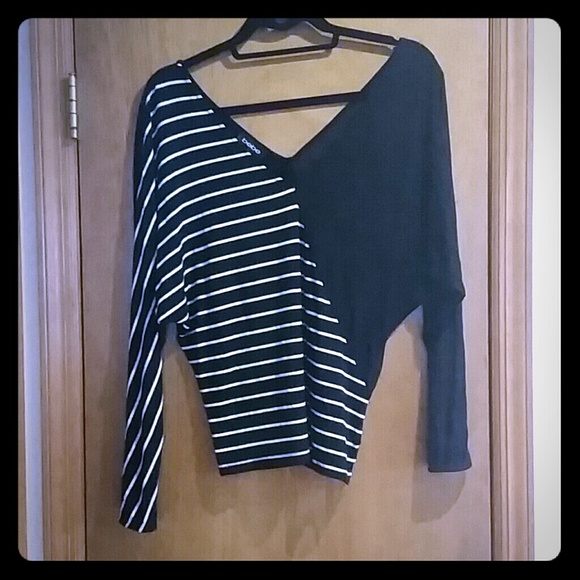 Bebe Cotton/Mesh Dolman Top