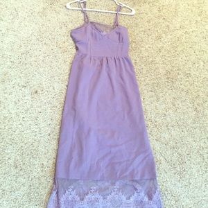 Lilac dress with beautiful lace detail