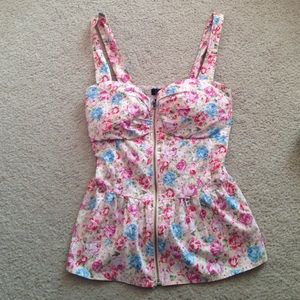 Zip Up Floral Bustier Top! ❤️