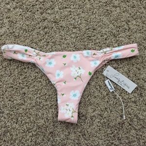 Frankie's bikini bottoms in Pink Pansies