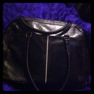 PERLINA GENUINE BLACK LEATHER HANDBAG