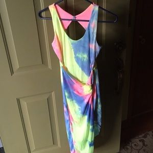Asymmetrical Tie-dye Cutout Dress