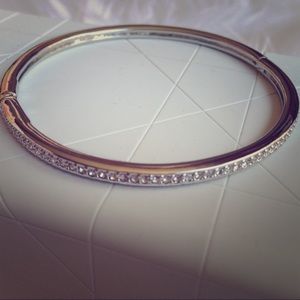 Nadri Silver Crystal Bangle Bracelet Jewelry NEW