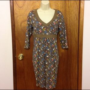 BODEN FLORAL PRINT VNECK DRESS