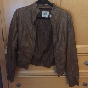 Black Poppy Brown Leather Jacket