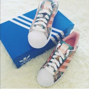 adidas superstar floral coral adidas superstar floral coral