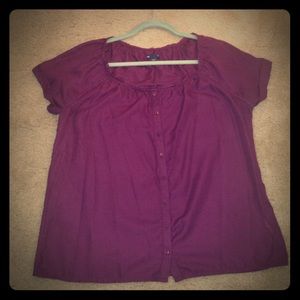 GAP Plum Short-Sleeve Blouse 💜💜