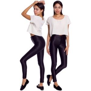 American Apparel Shiny Black Disco Pant NWT