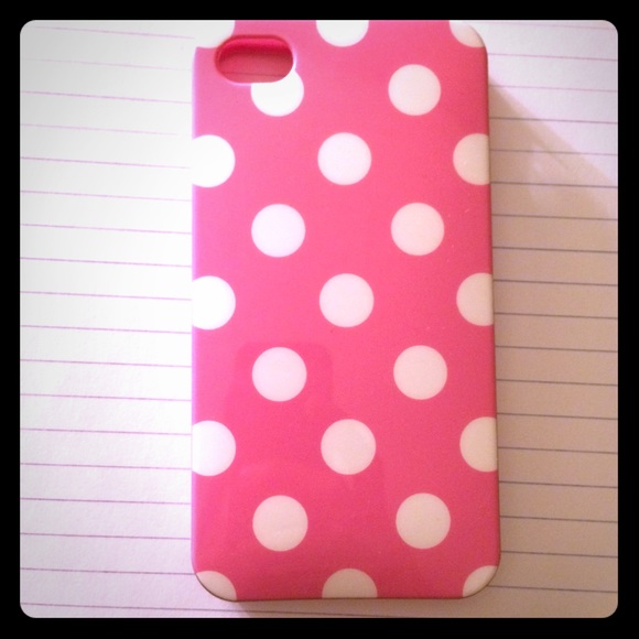 Pink and white poka dot iPhone 4/4s case - Picture 1 of 3