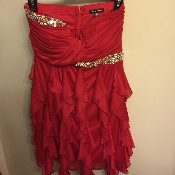 Formal Ruffle Red Dress - Picture 2 of 4