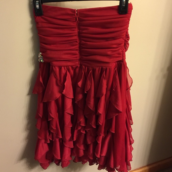 Formal Ruffle Red Dress - Picture 4 of 4