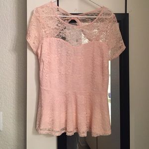Forever21 Light Pink peplum top