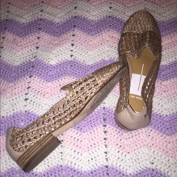 Dolce Vita Woven Beige Tan Flats 6