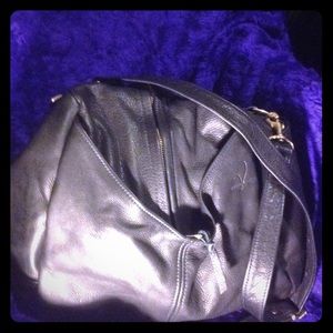 VICTORIA  GENUINE BLACK LEATHER HANDBAG