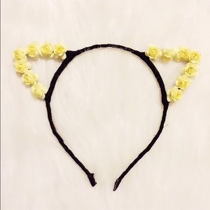 Yellow floral cat ears