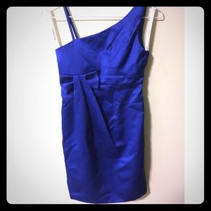 Satin Faux Royal Blue Junior Bridesmaid Dress