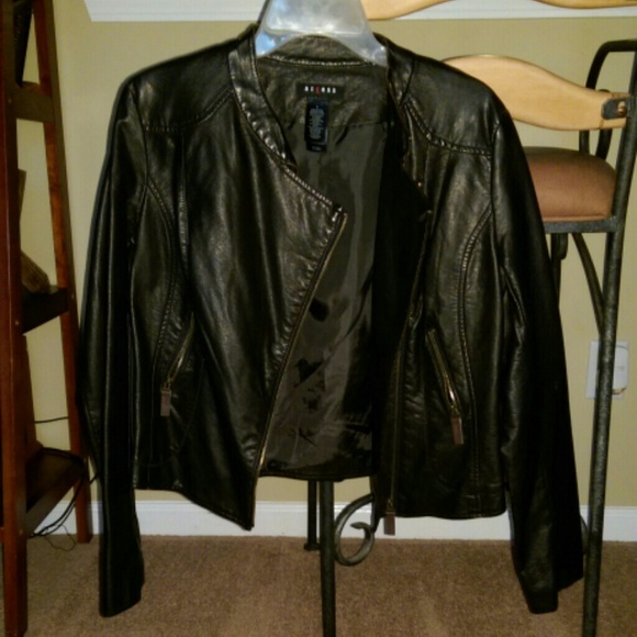 Black faux leather jacket
