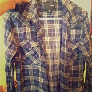 Hurley navy lightweight soft flannel