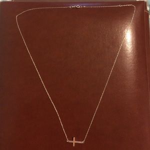 Delicate sideways cross necklace