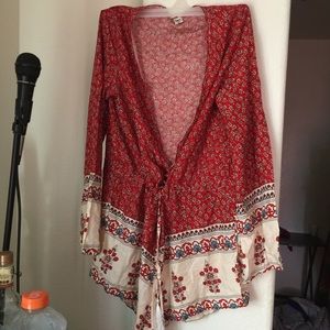 🌹BOHO Red Patterned Romper🎈