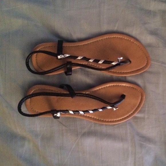 Black & Silver Sandals