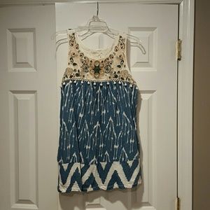Embroidered Long Tank