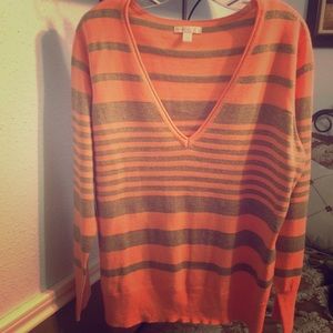 Dark peach/coral and gold NY&Co sweater (Size XL)
