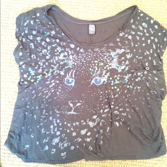 Leopard sequence trendy free people t shirt! - Picture 1 of 4