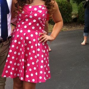 Modcloth Strapless Polka Dot Dress